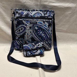 NWOT Vera Bradley Nylon Cross Body With Matching Card Case